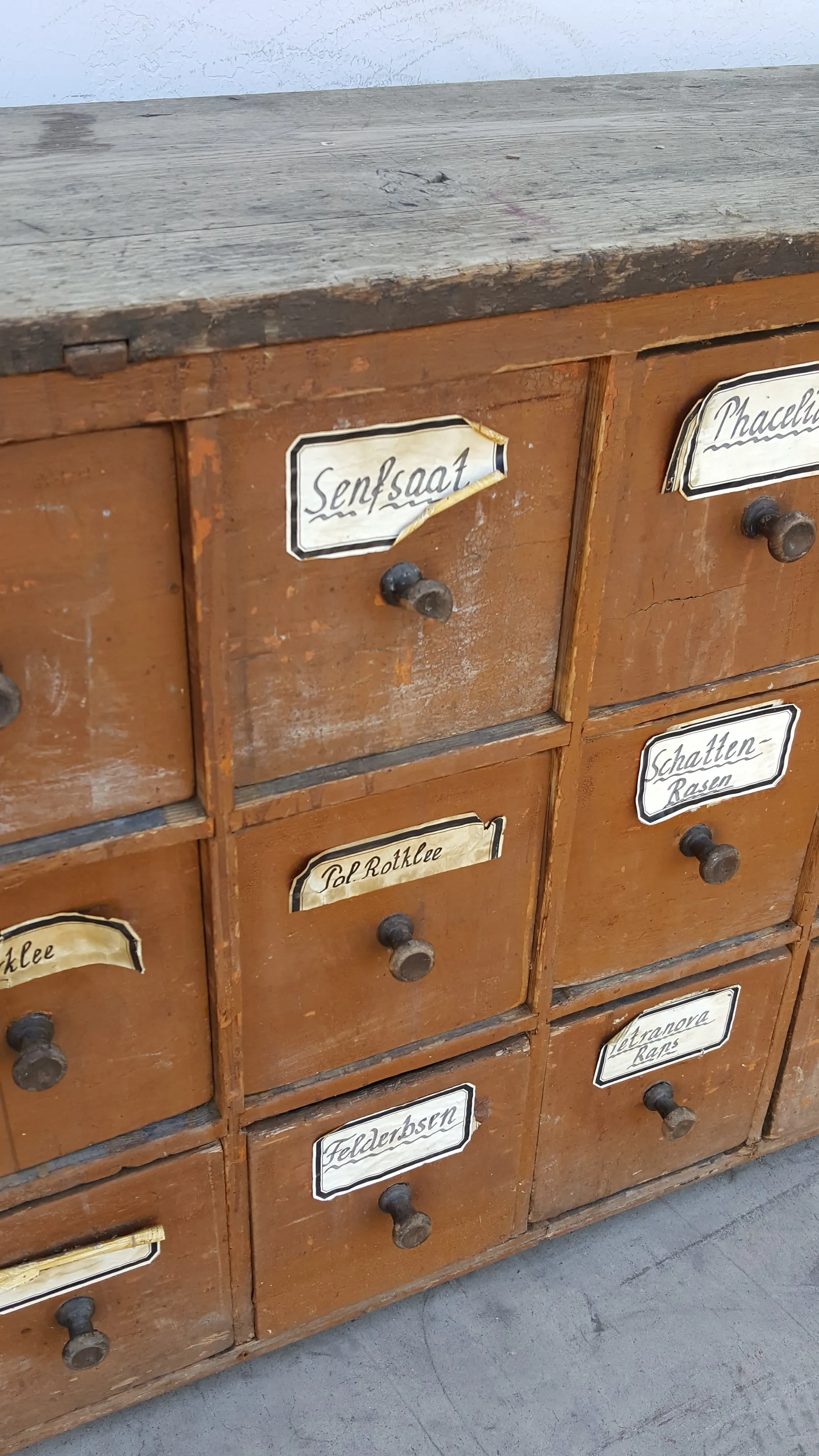 Antique 38 Drawer German Apothecary Counter/Cabinet