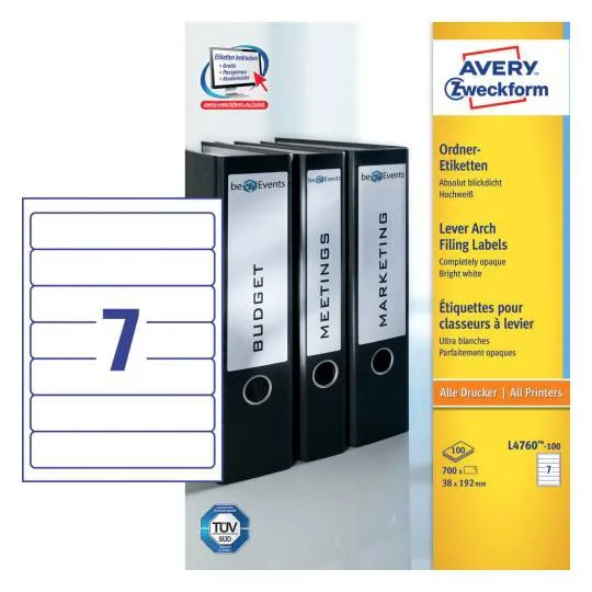 Avery Filing Labels 38 x 192 mm - (4760-100)