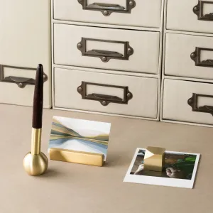 Brass Office Set - Set of 4 in Wooden Gift Box