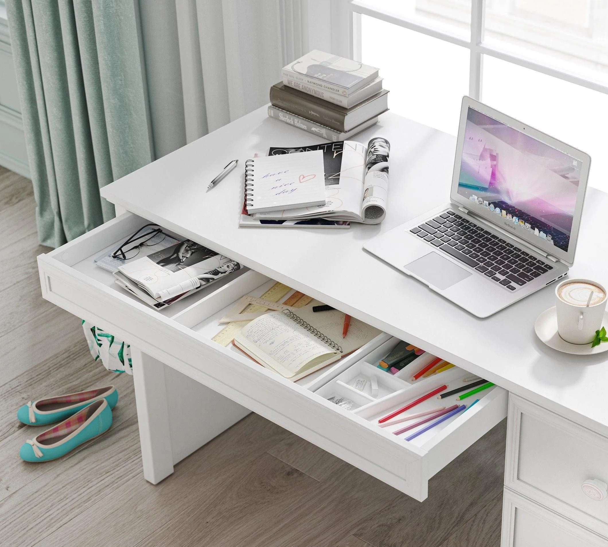 Cilek Rustic White Study Desk