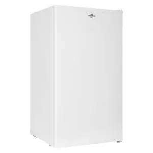 Koolatron Compact Fridge w/ Freezer, 3.2 cu ft (91L), White, Space-Saving Flat Back Design, Reversible Door, Full-Width Freezer, Snacks, Beverages, Beer, Den, Dorm, Office, Rec Room, Home Bar