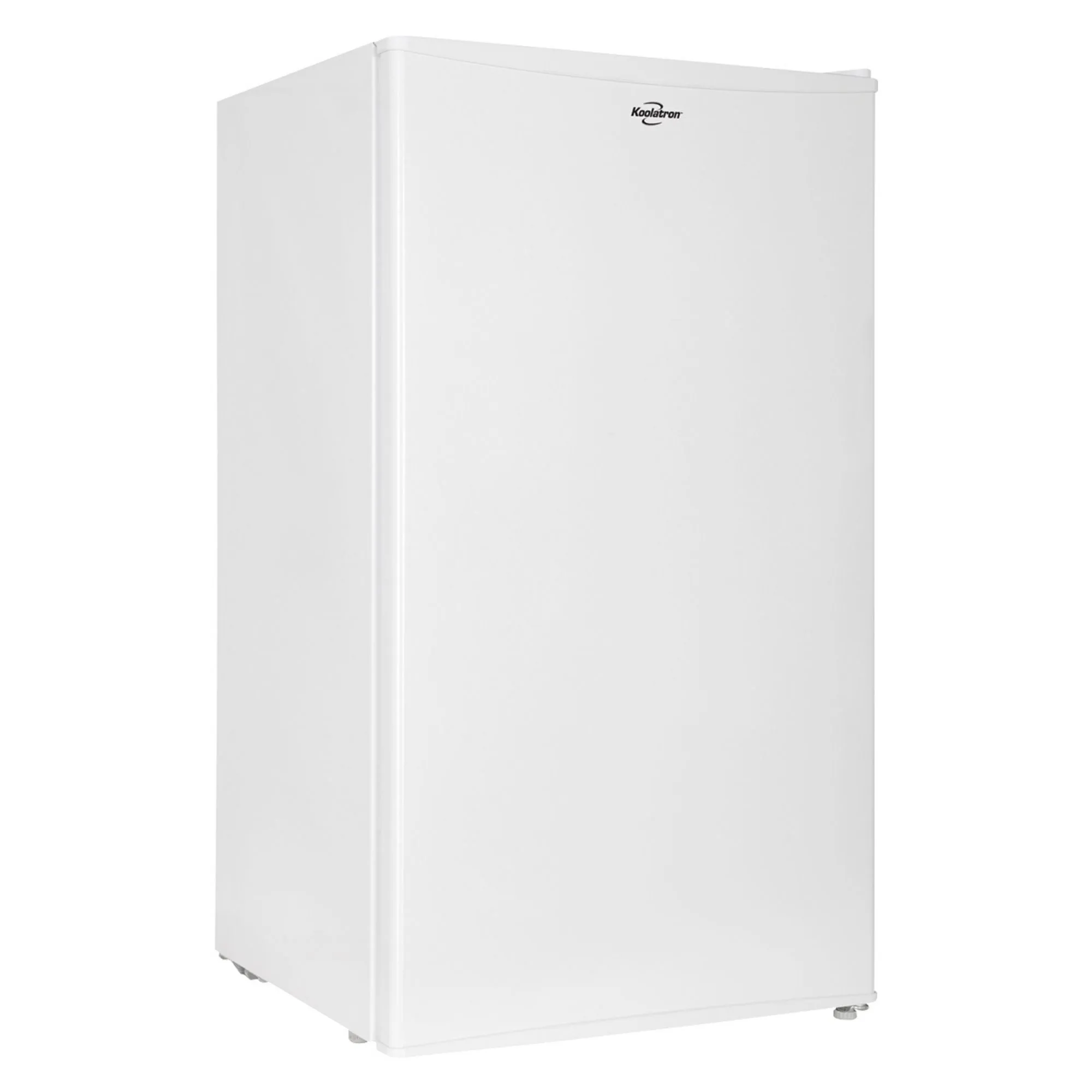 Koolatron Compact Fridge w/ Freezer, 3.2 cu ft (91L), White, Space-Saving Flat Back Design, Reversible Door, Full-Width Freezer, Snacks, Beverages, Beer, Den, Dorm, Office, Rec Room, Home Bar