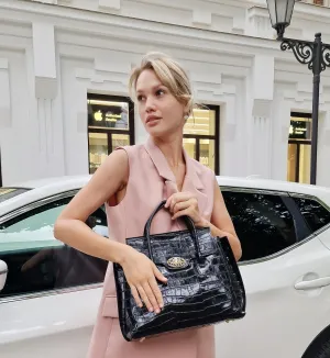 TOTE PARMA BLACK CROCCO
