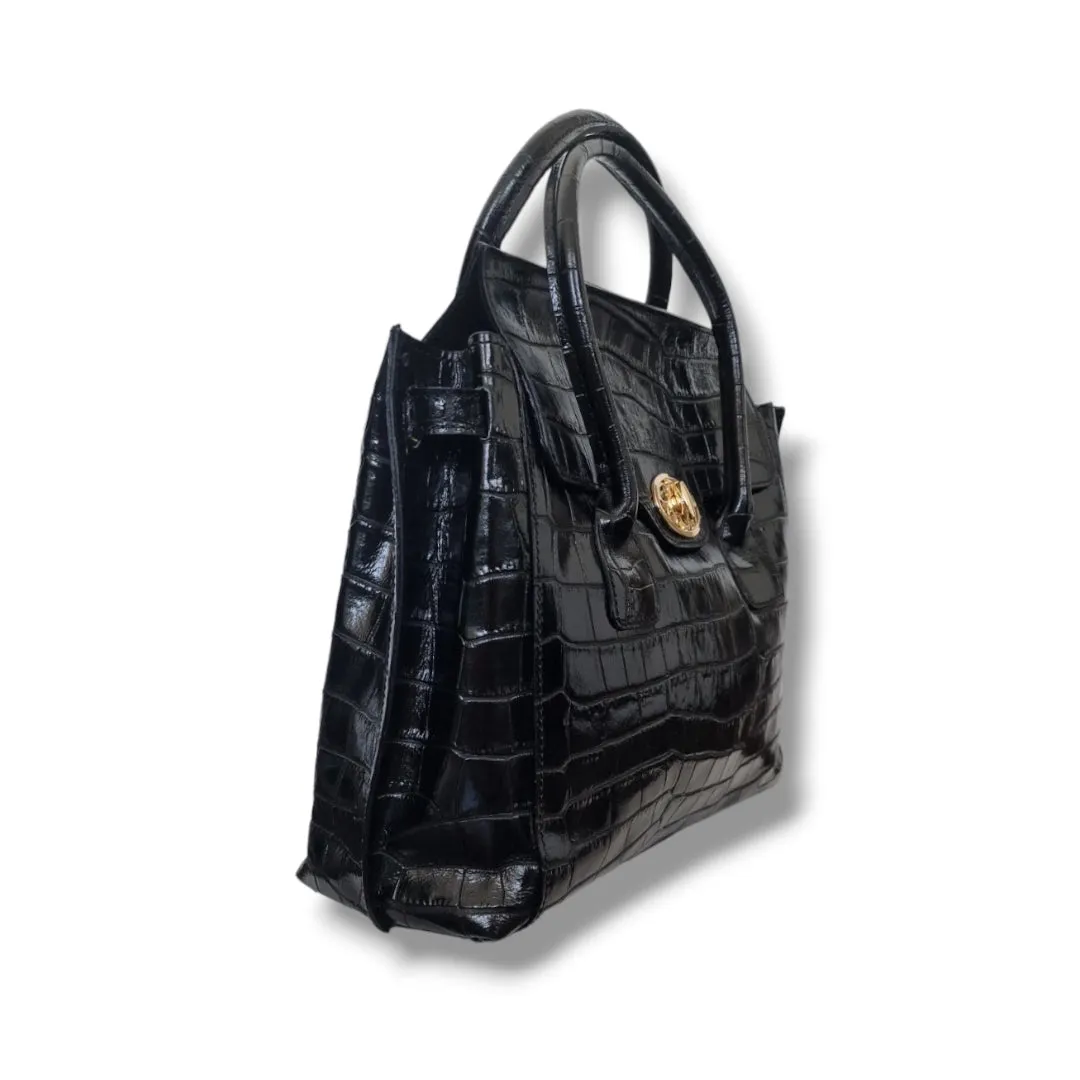 TOTE PARMA BLACK CROCCO