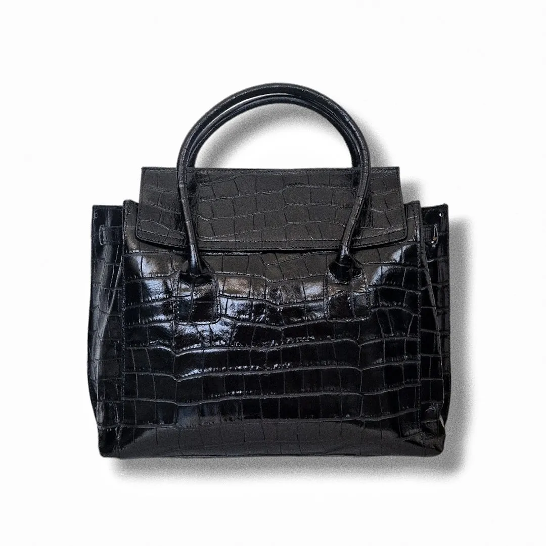 TOTE PARMA BLACK CROCCO