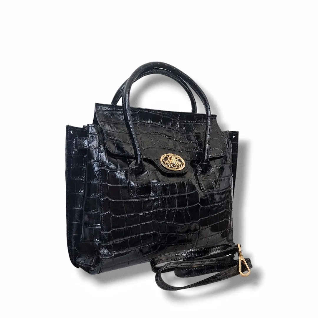 TOTE PARMA BLACK CROCCO