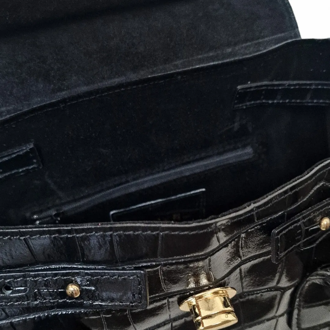 TOTE PARMA BLACK CROCCO