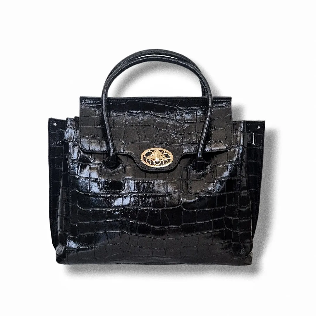 TOTE PARMA BLACK CROCCO